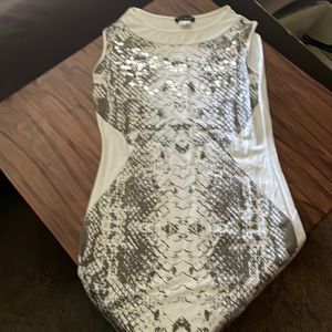 NWOT VENUS white sexy dress! Blingy front. All white back. Sz small